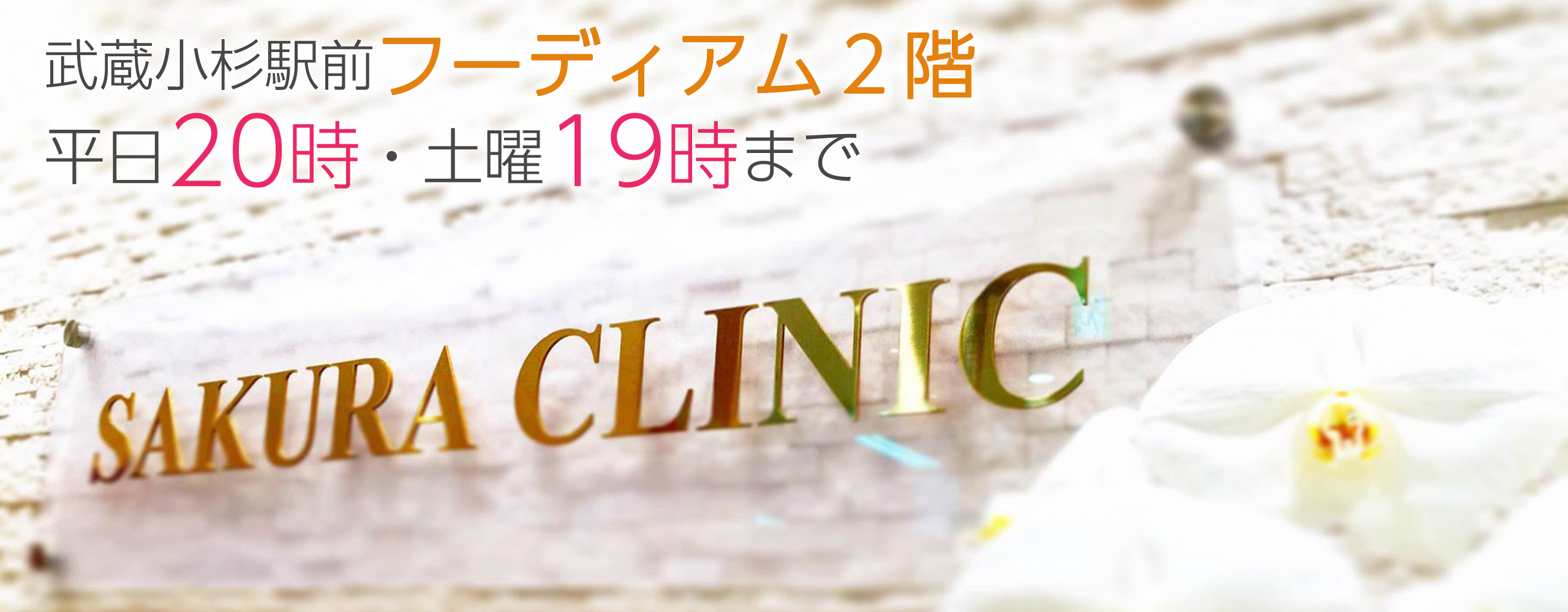 2016年4月1日開院　武蔵小杉駅から徒歩1分 地域のみなさまのお役に立てるよう、安心できる誠実なクリニックを目指します